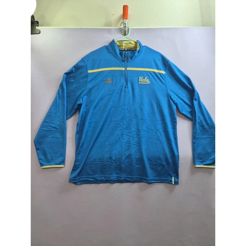UCLA Bruins Jacket Men XL Blue Adidas NCAA Quarter Zip Performance Athletic Wear